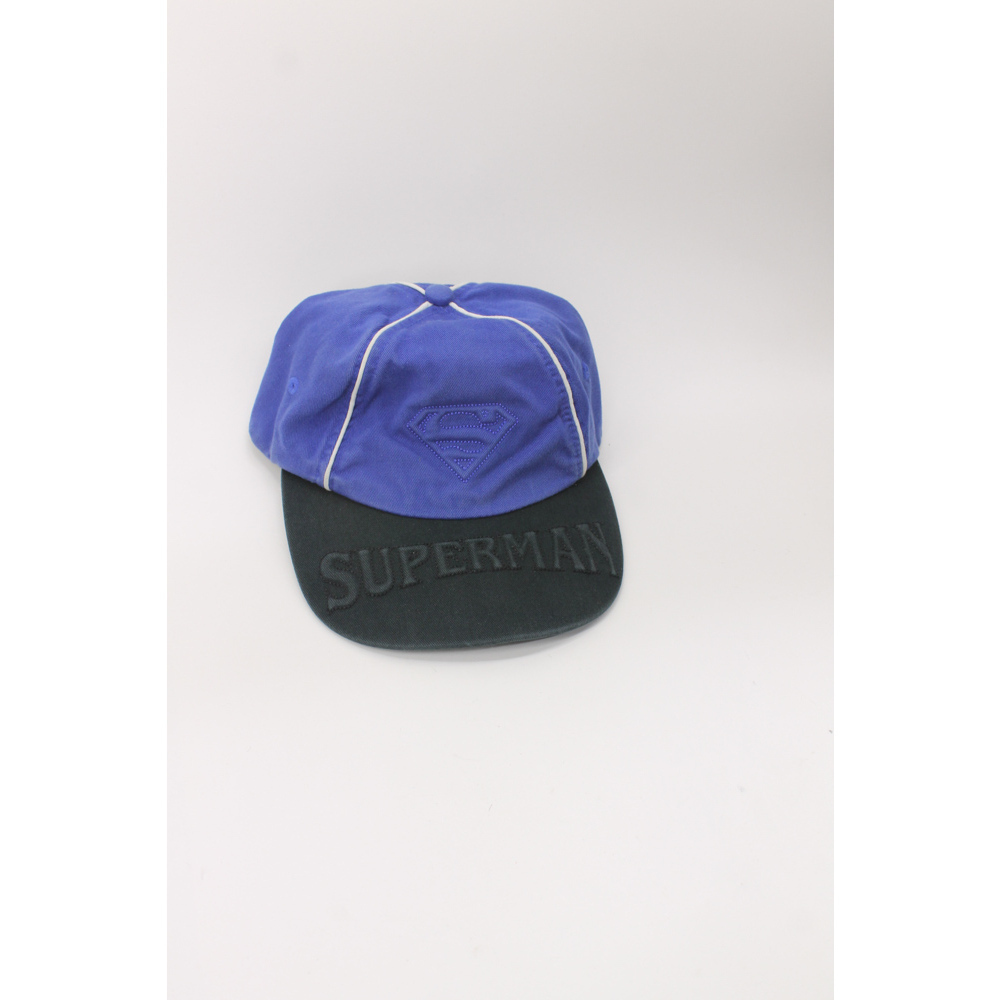 Superman Six Flags blue black cotton white stripe kids baseball cap